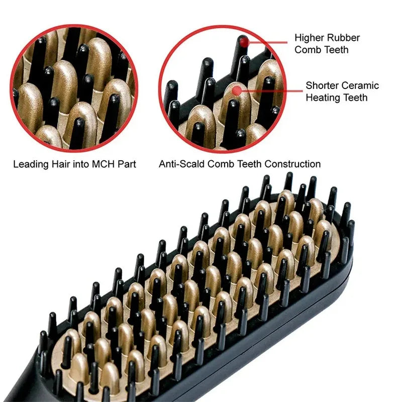 Professional Hair Straightener Comb Brush Beard Hair Straightening Comb Multifunctional Hair Curler Fast Heating Styling Tools