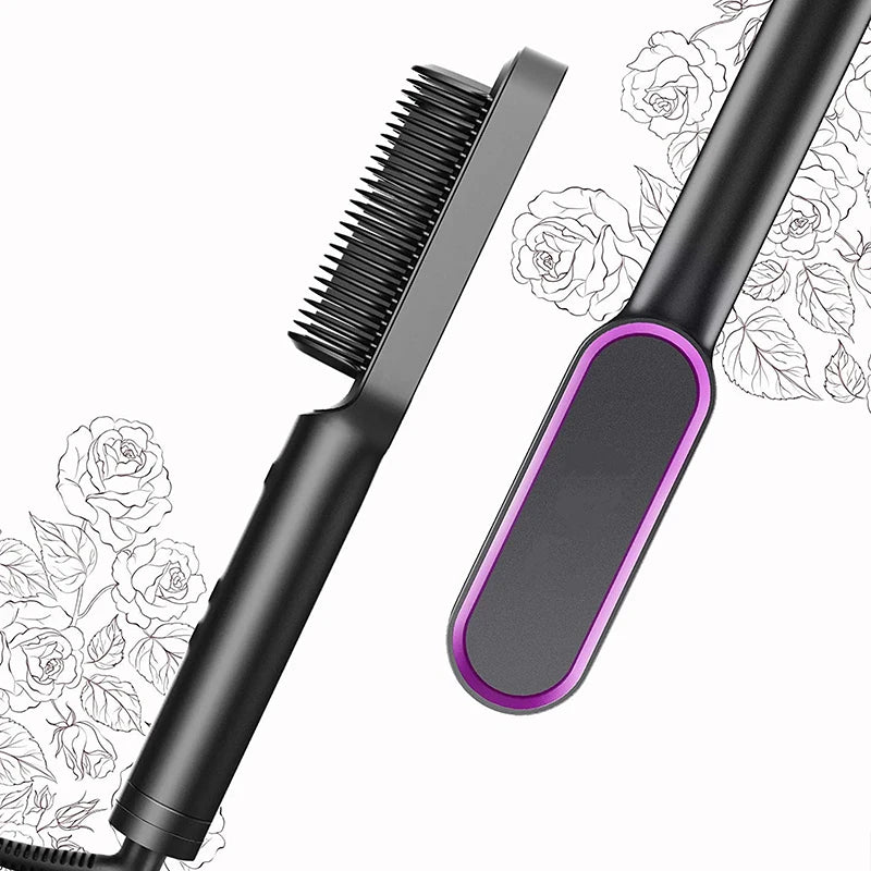 Electric Straighten Hair Brush Professional Curler Straightener Comb Fashion Fast Heating Ceramic Hair Straightener