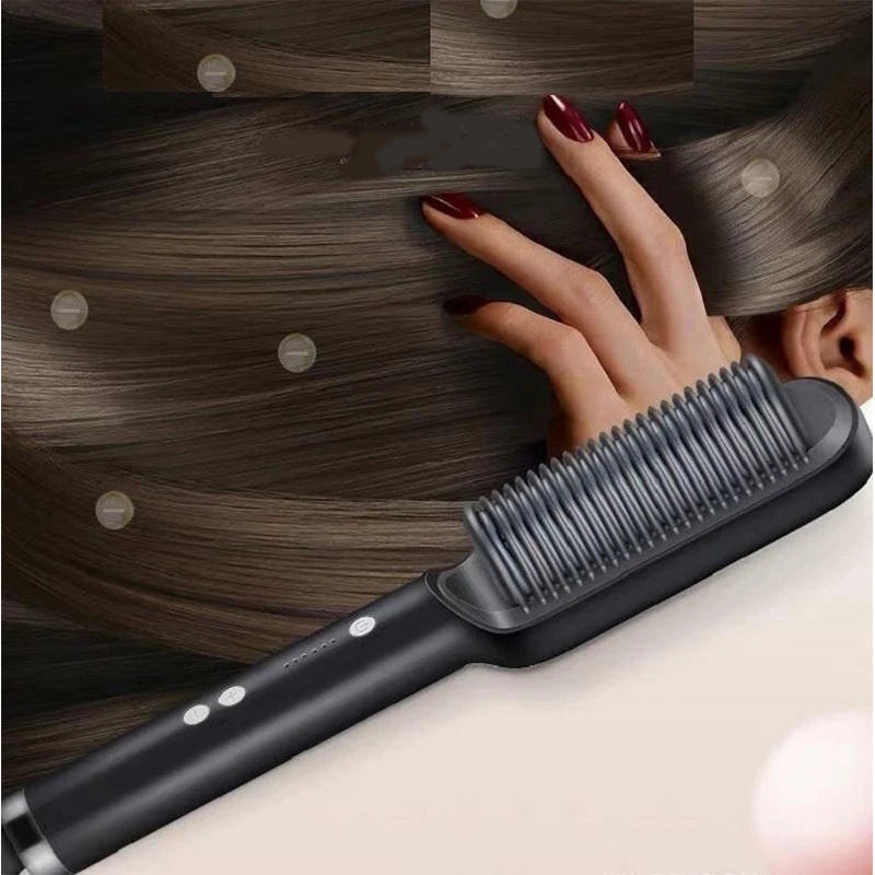 Electric Straighten Hair Brush Professional Curler Straightener Comb Fashion Fast Heating Ceramic Hair Straightener