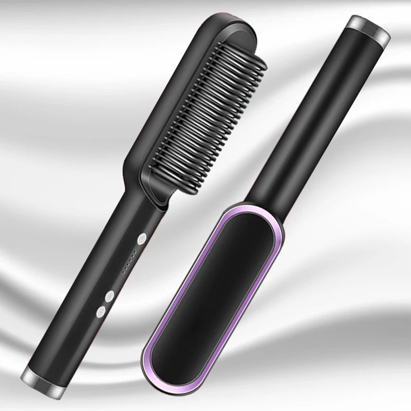 Electric Straighten Hair Brush Professional Curler Straightener Comb Fashion Fast Heating Ceramic Hair Straightener